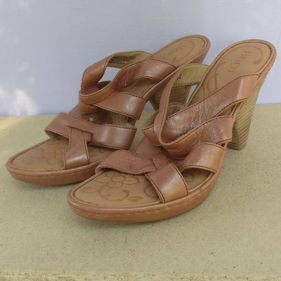 LeatherSandal BORN handcrafted 100%Leather Padded soft Heeled mule 9us/7uk - Picture 1 of 12